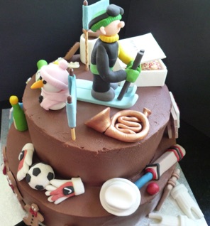 21st cake for a musical and sports mad twin brother (and big fan of N&D cakes…)