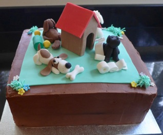 90th Birthday cake for a lady who loves her varied collection of dogs